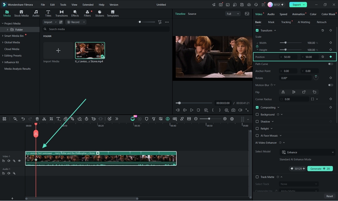 Add a position keyframe