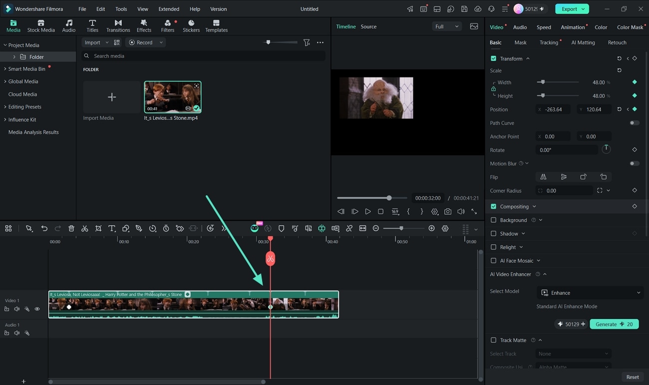 Add a position keyframe