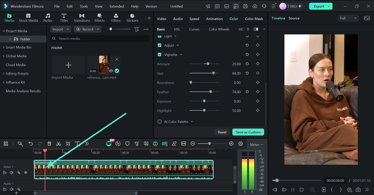 adjust Filmora timeline view