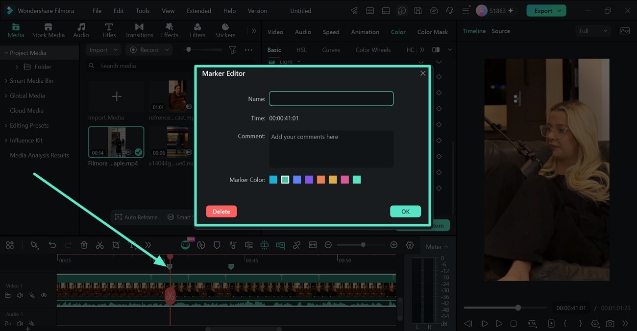 add and customize timeline markers