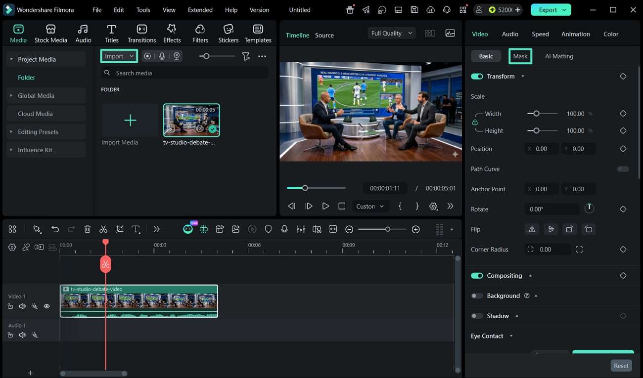 import video and start masking