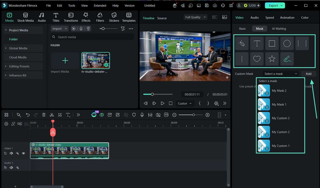 select masking layers