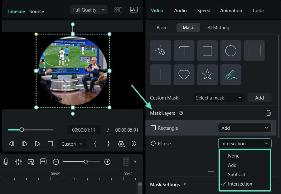 set basic masking settings