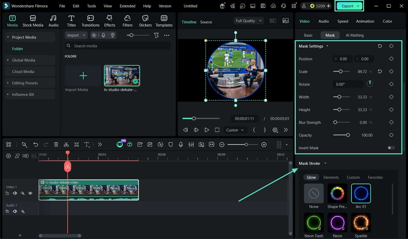 perform other masking edits and export