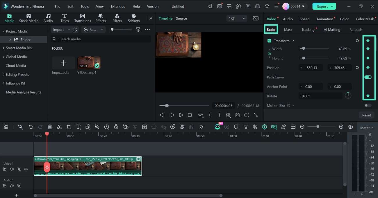 create the keyframe movement
