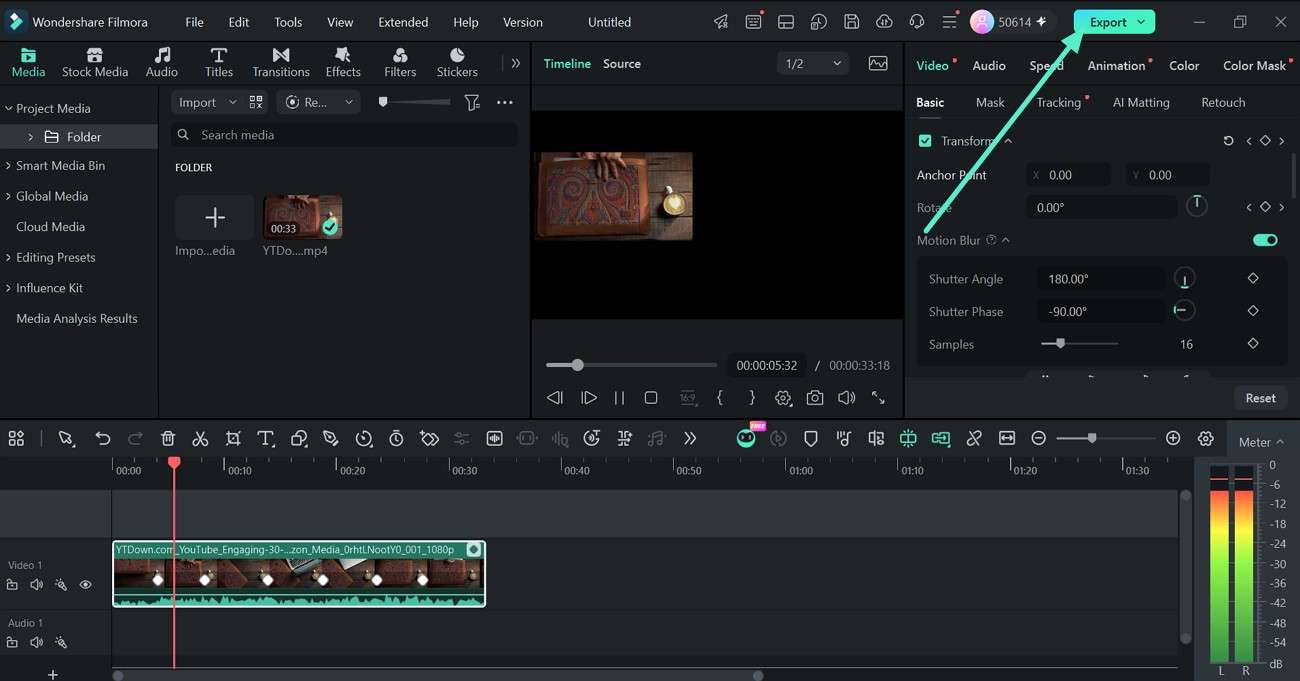 review the result and export