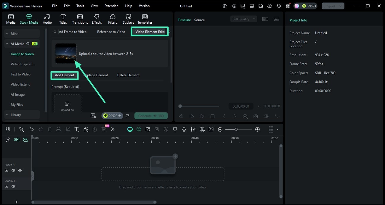 open add element section