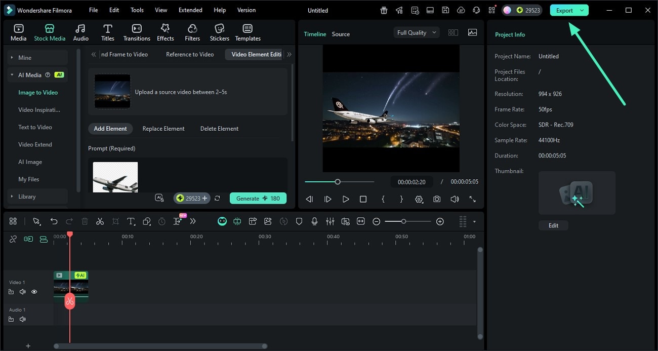 edit video then export