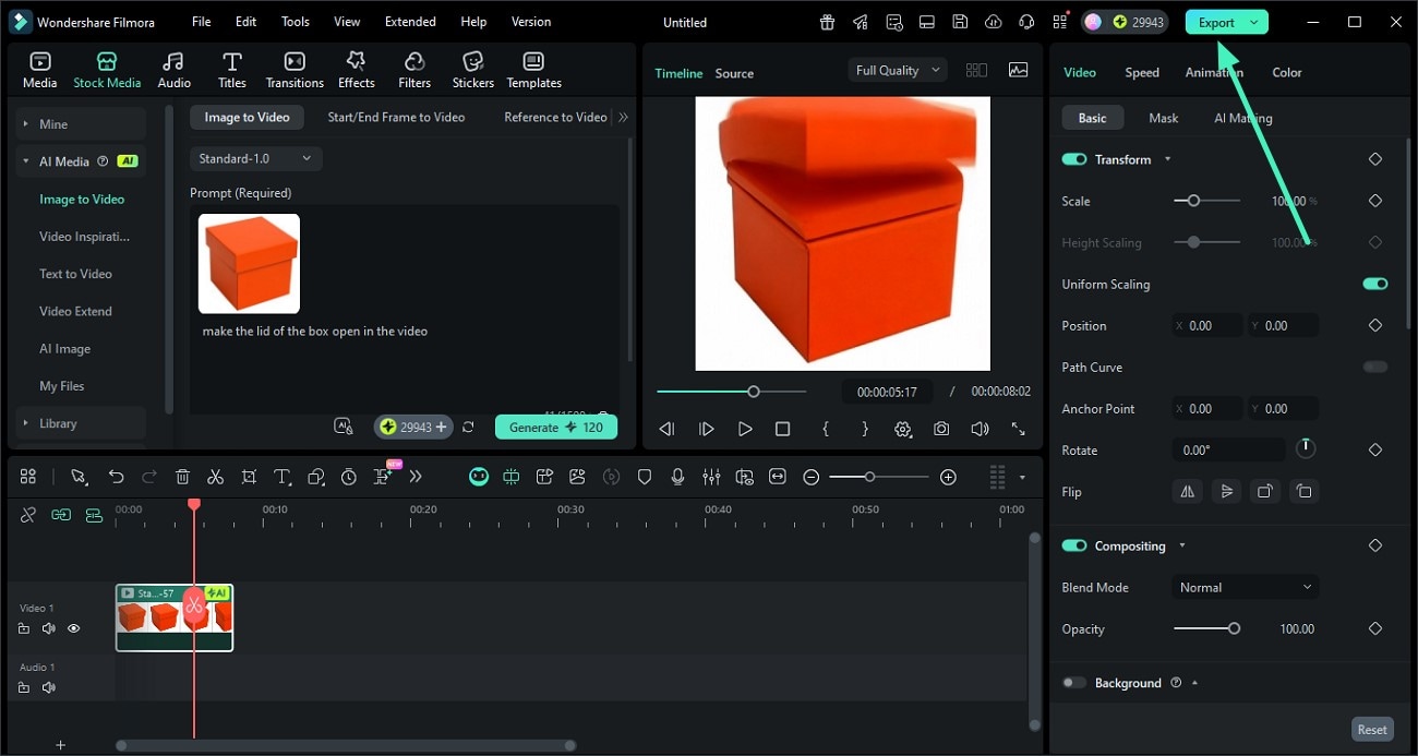 modify standard 1.0 video and export
