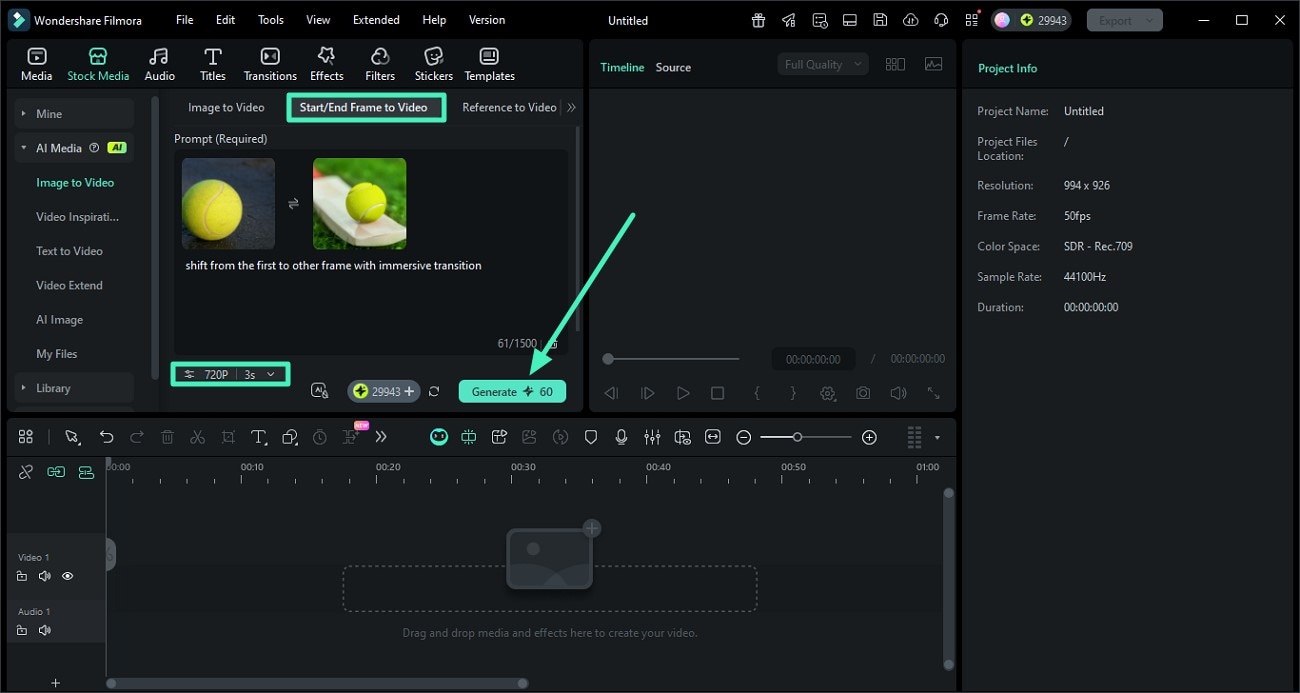 enter start end frames