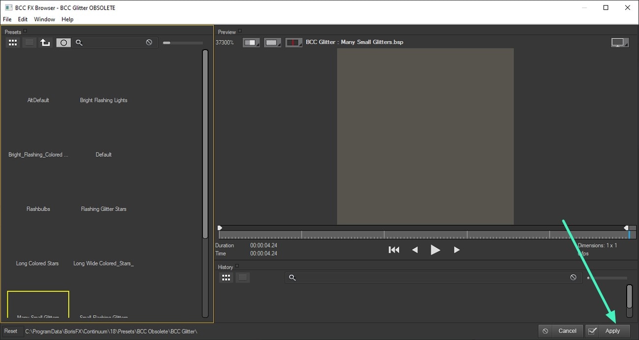 choose effects and apply