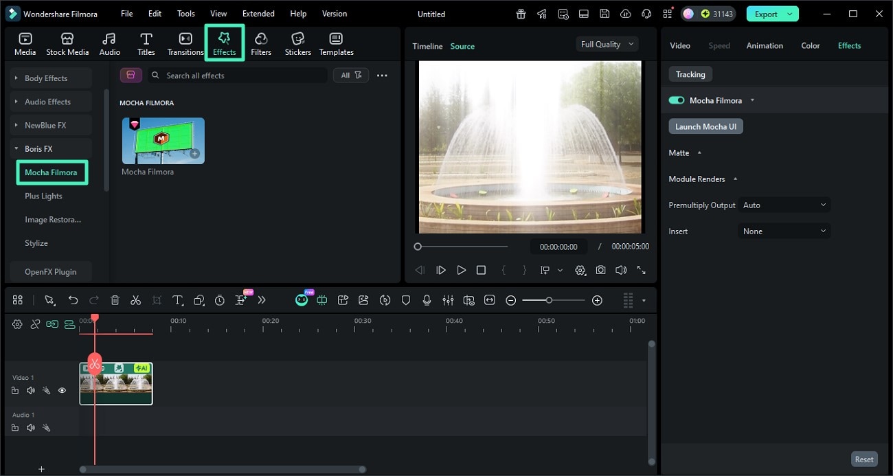 access mocha filmora effect plugin