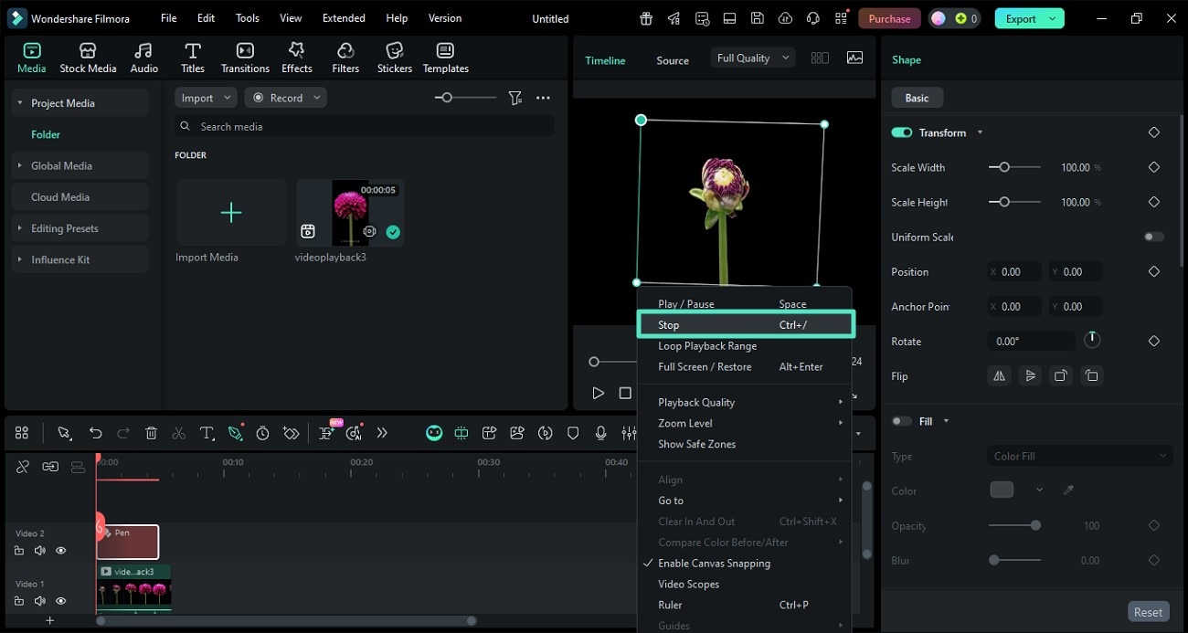 Auswahl im Zeichenstift-Werkzeug abschließen