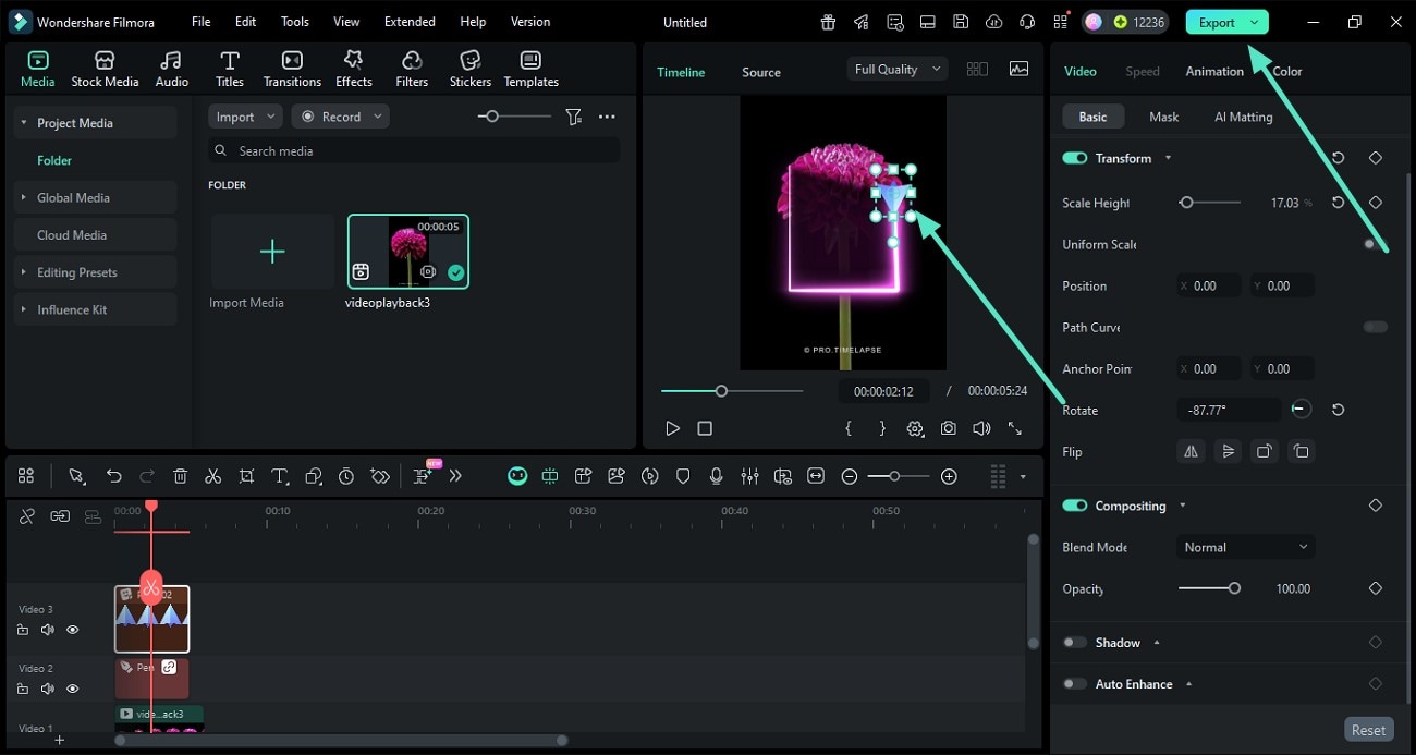 Pfadfolger anpassen und Projekt exportieren