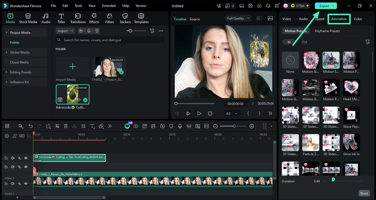 apply animation effects to pip video