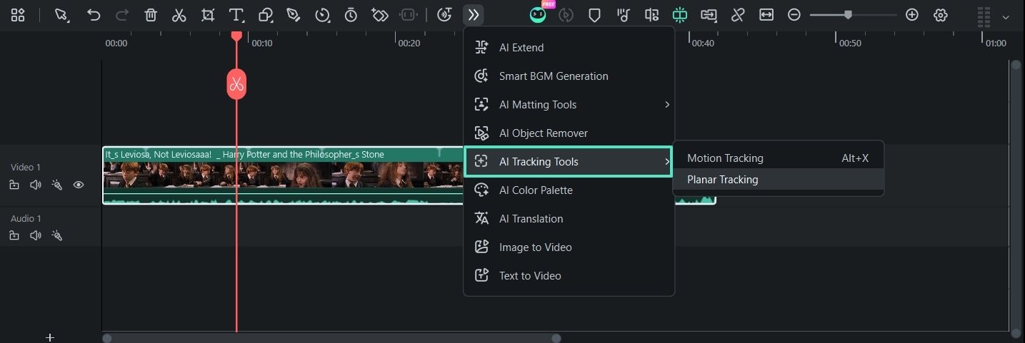 access planar tracking timeline toolbar