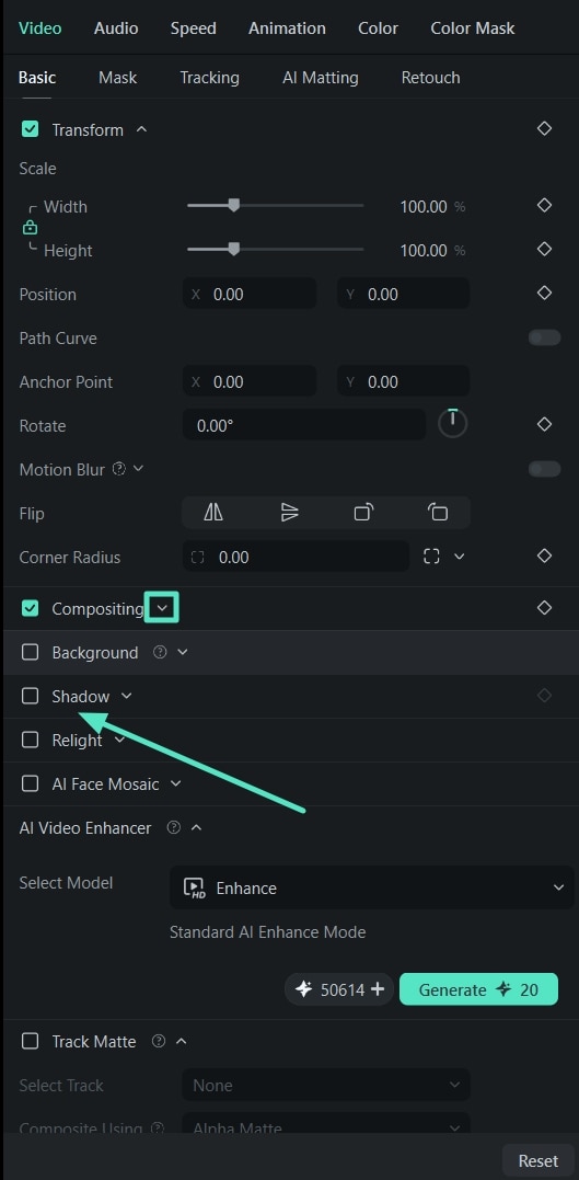 Module management in Filmora for Windows