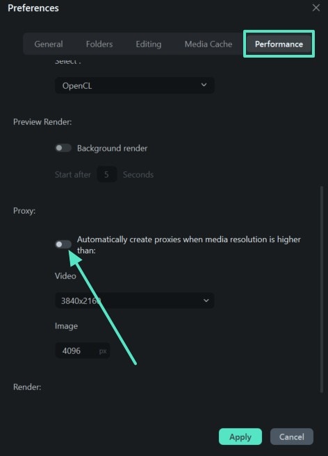 Enable the proxy option