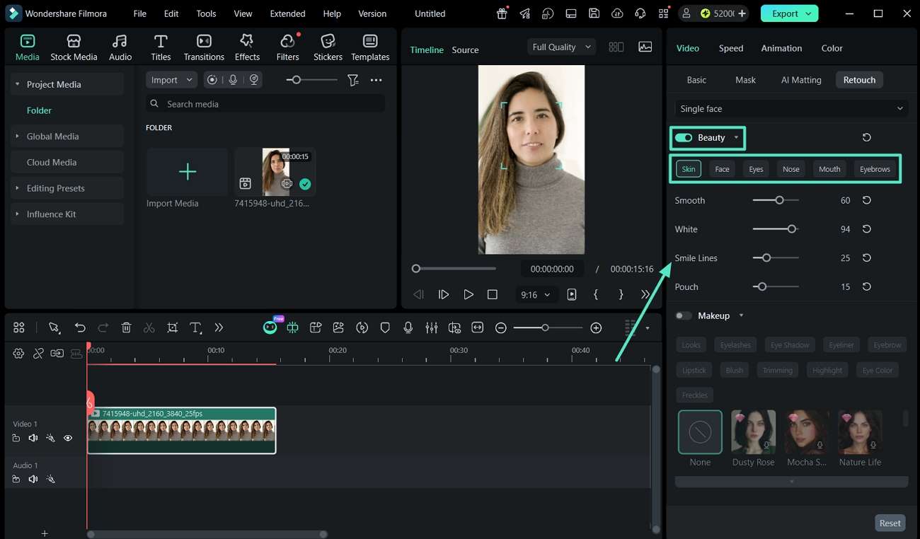change beauty toggle options
