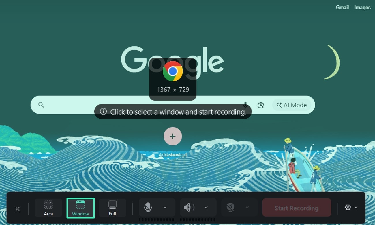 select full screen recording windows