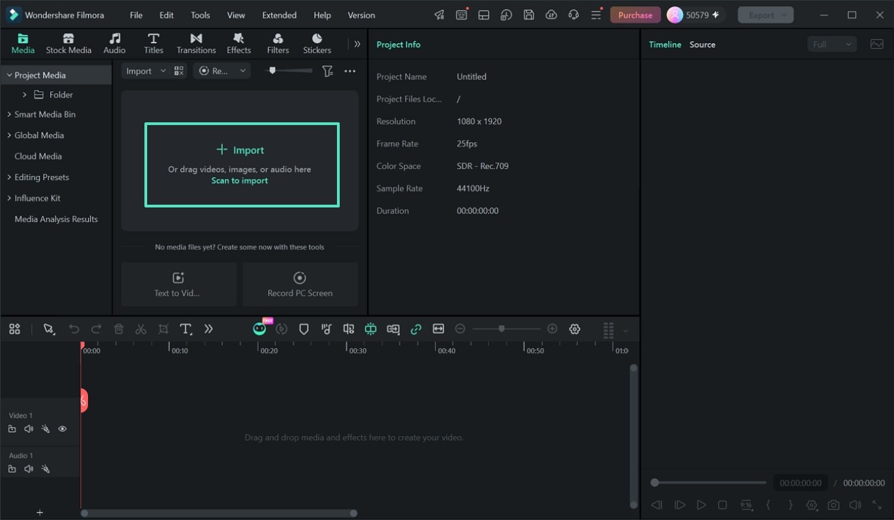 Tap Import and add a video