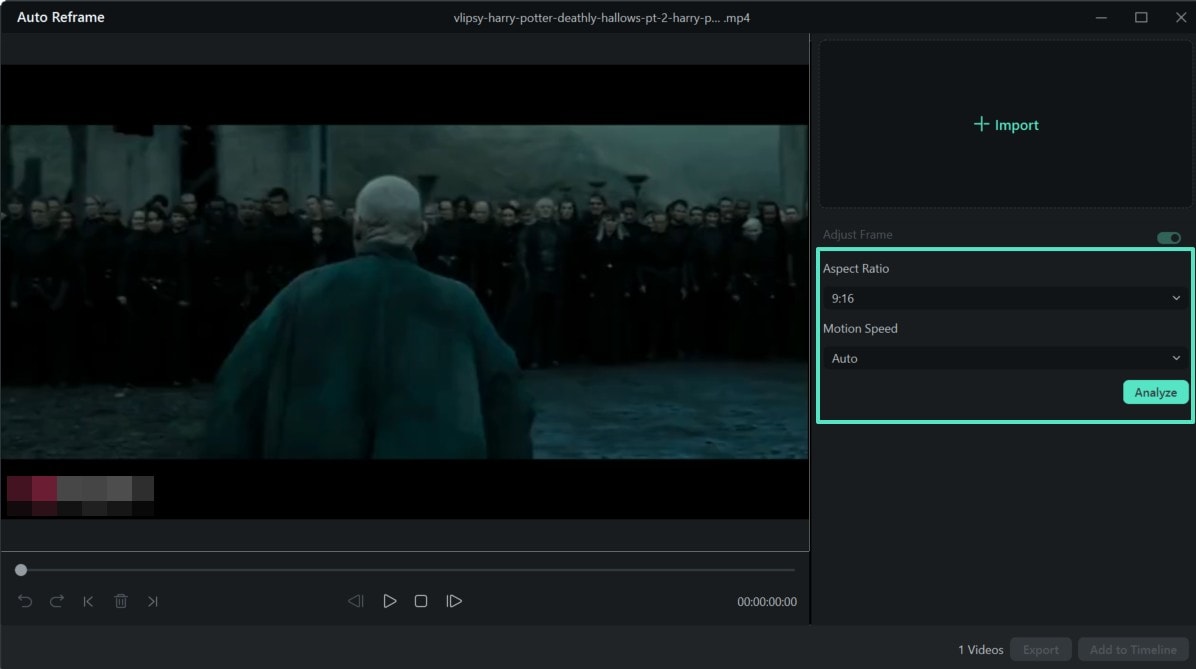 Select the Analyze option