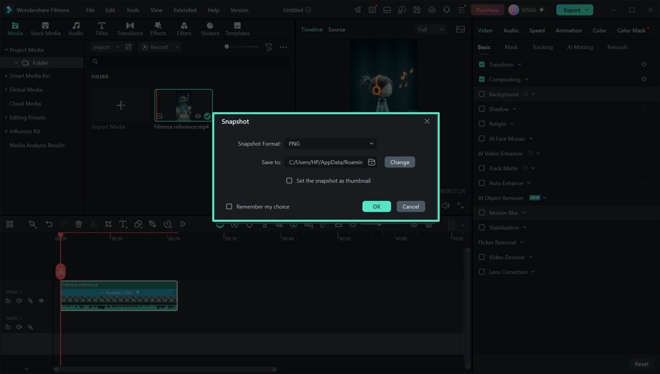 Select settings and click OK
