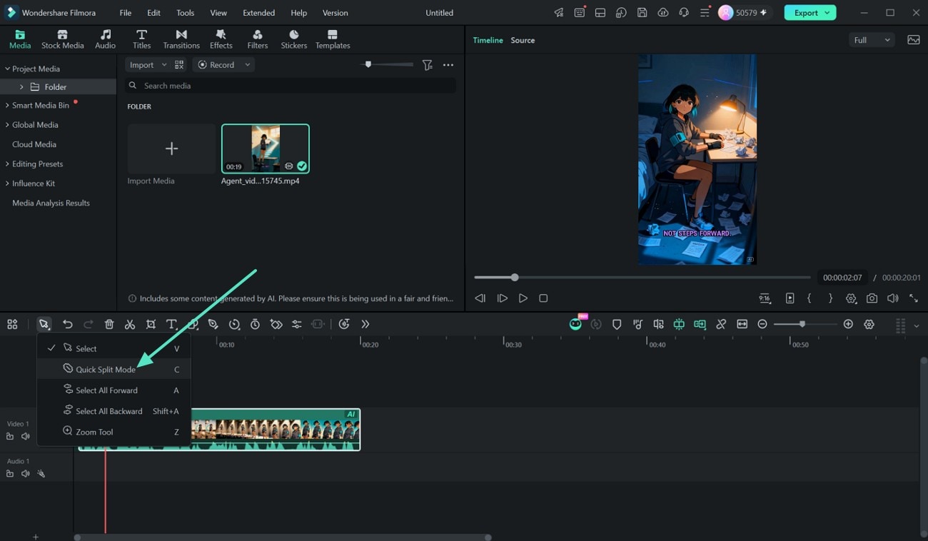 Click Quick Split Mode