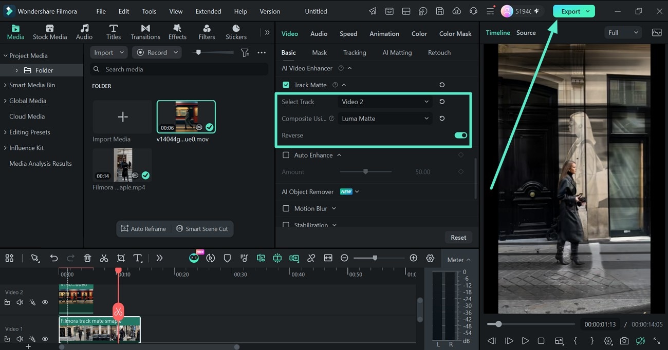 Export the finished video