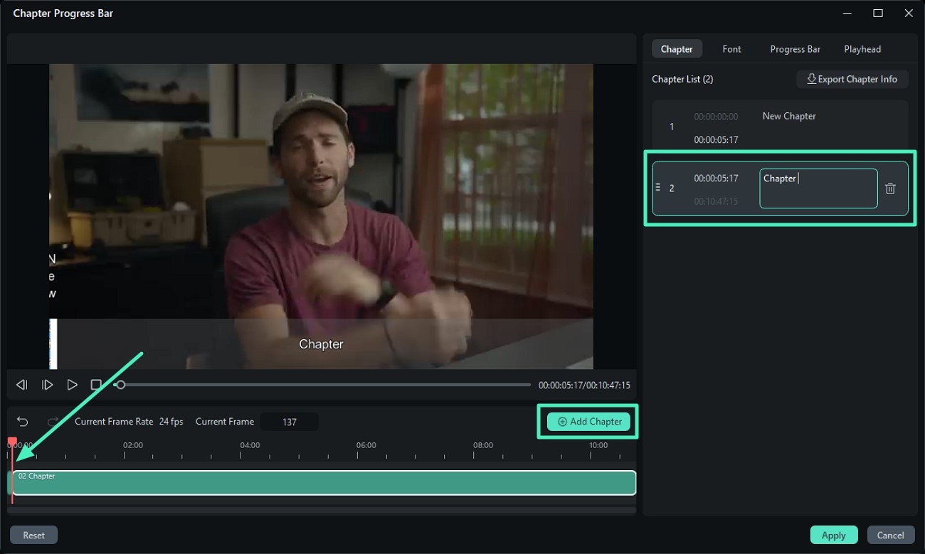 adding video chapters with timestamps