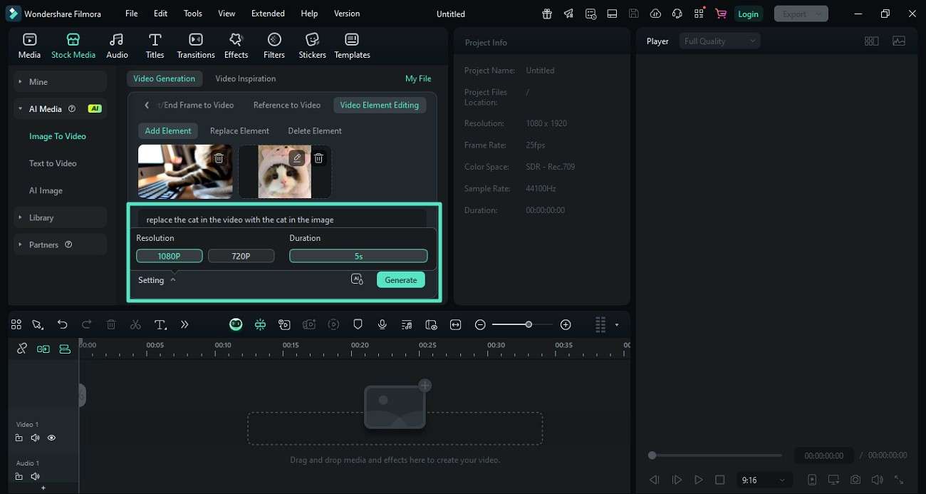 input settings and generate