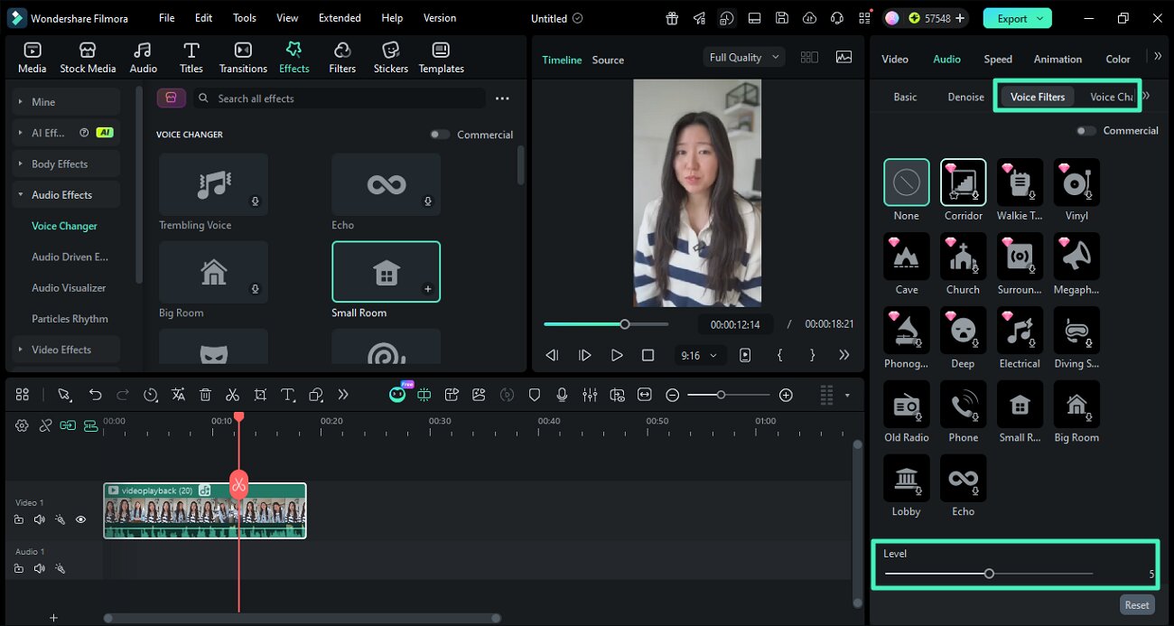 add voice changer effect to project