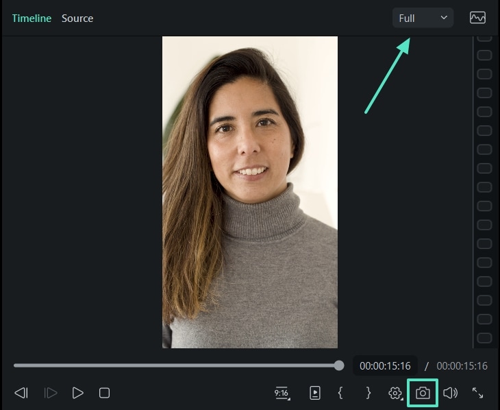 Take a snapshot and set quality in Filmora for Windows