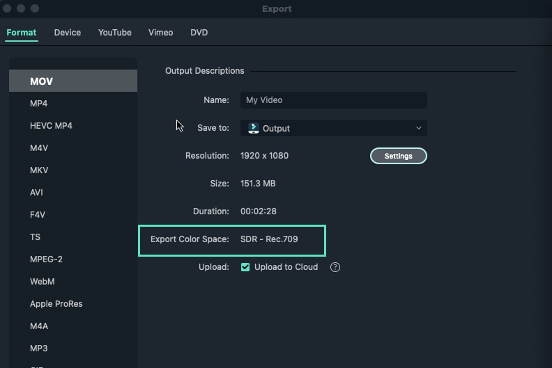 Export Color Space on Mac