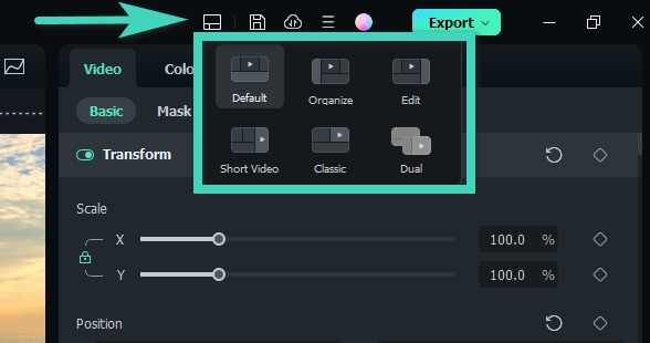 layout modes filmora for mac