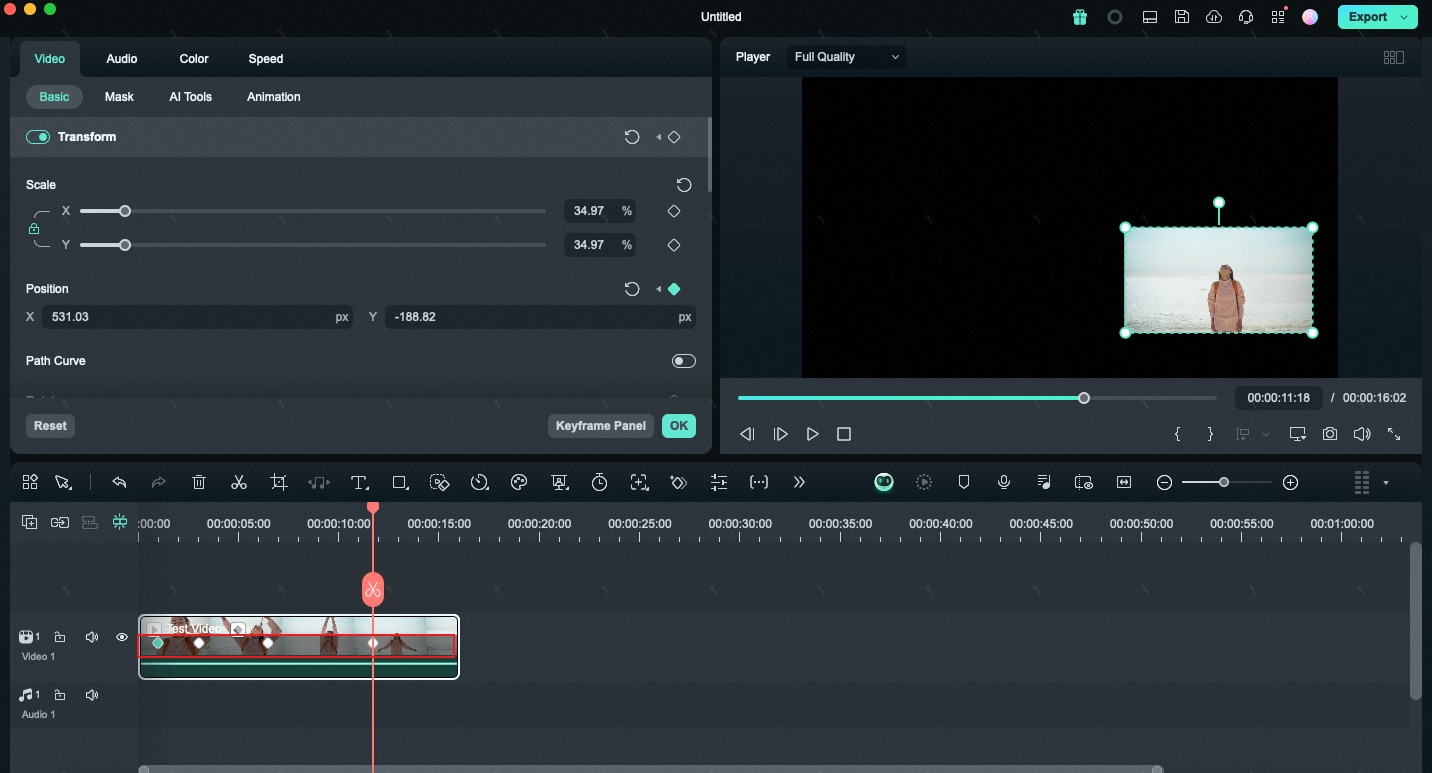 add position keyframe