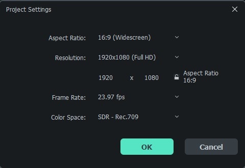 project settings rate