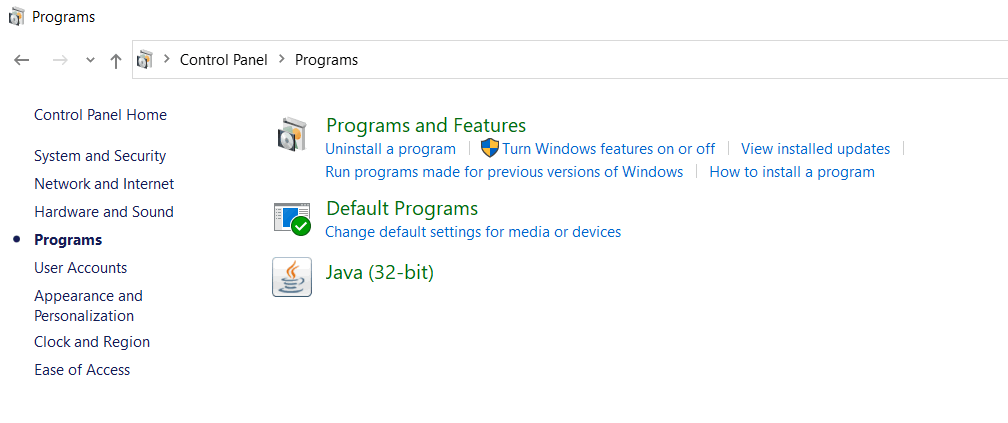 Disinstalla un programma