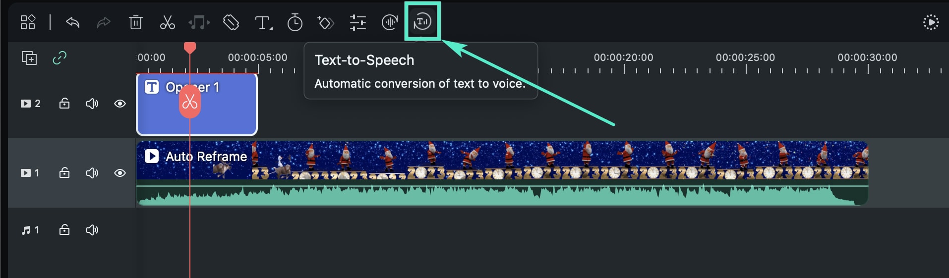 "Texto a Voz" de la barra de herramientas