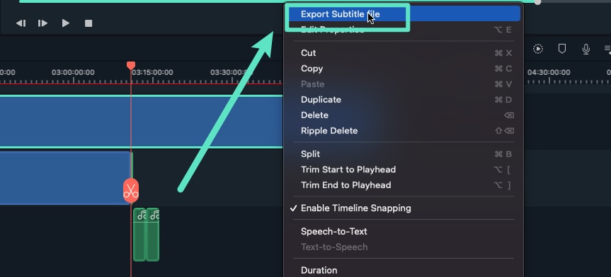 Exportar archivo de subtítulos en Mac