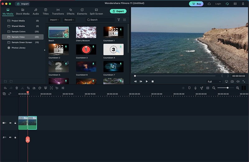 drag and drop video file to project media