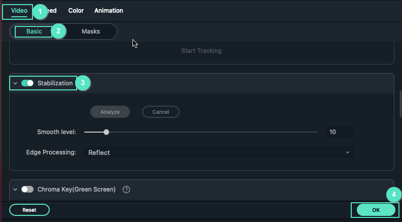 How to stabilize a video in Filmora for Mac