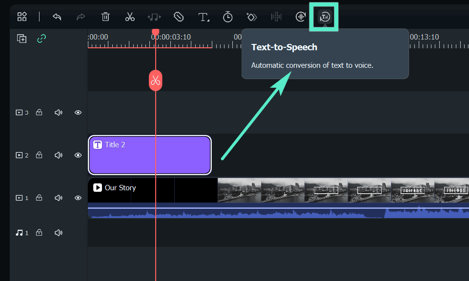  "Texto a Voz" en la barra de herramientas