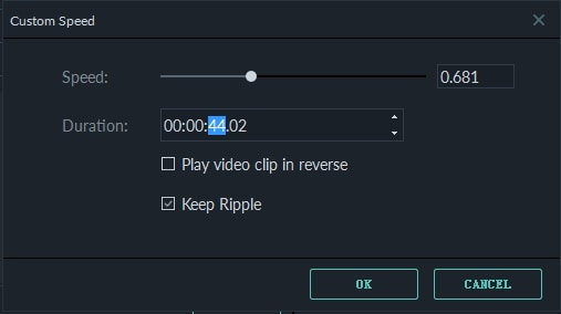 change video playback speed in Filmora 9