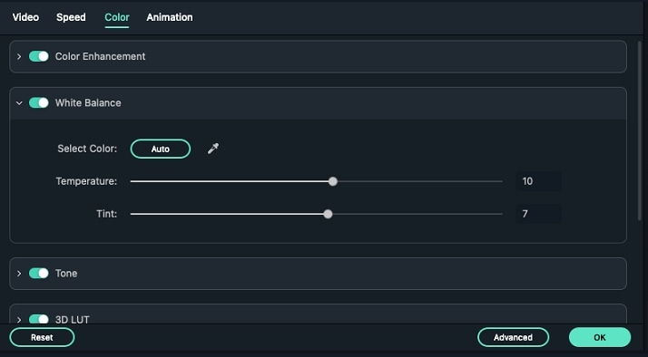 adjust white balance