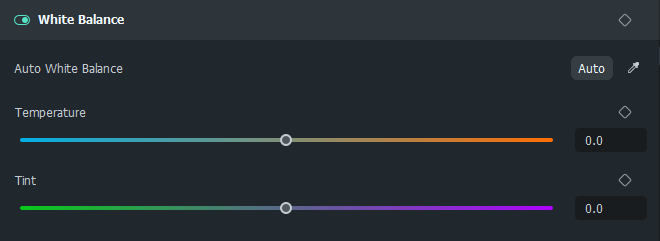 regolare le impostazioni del White Balance