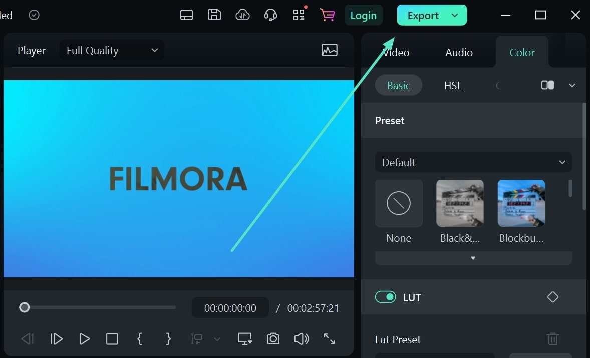 exportar el video final con filmora