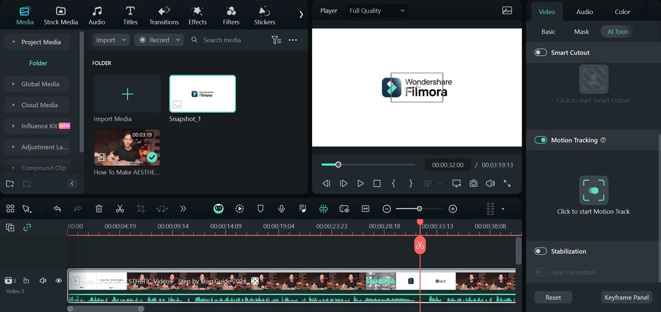 motion tracking filmora