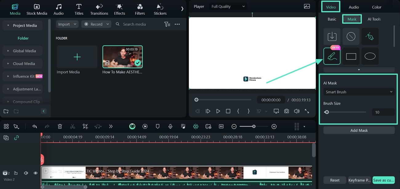 perform ai masking filmora