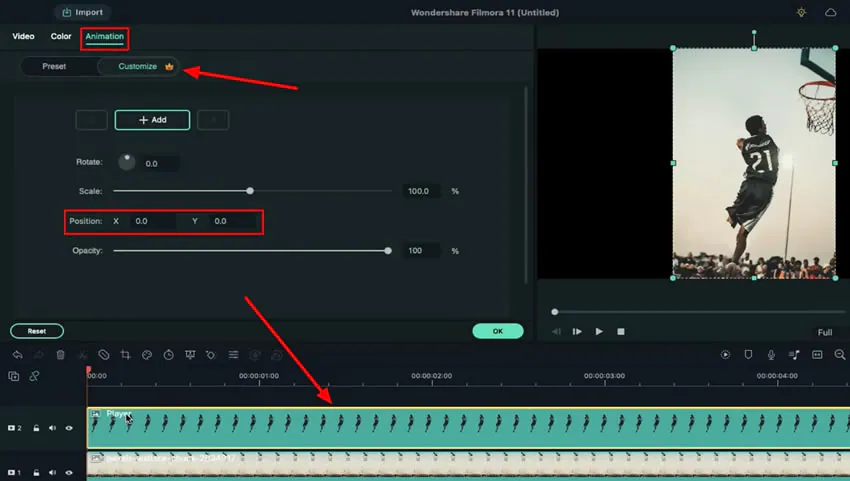 add first clip and set position